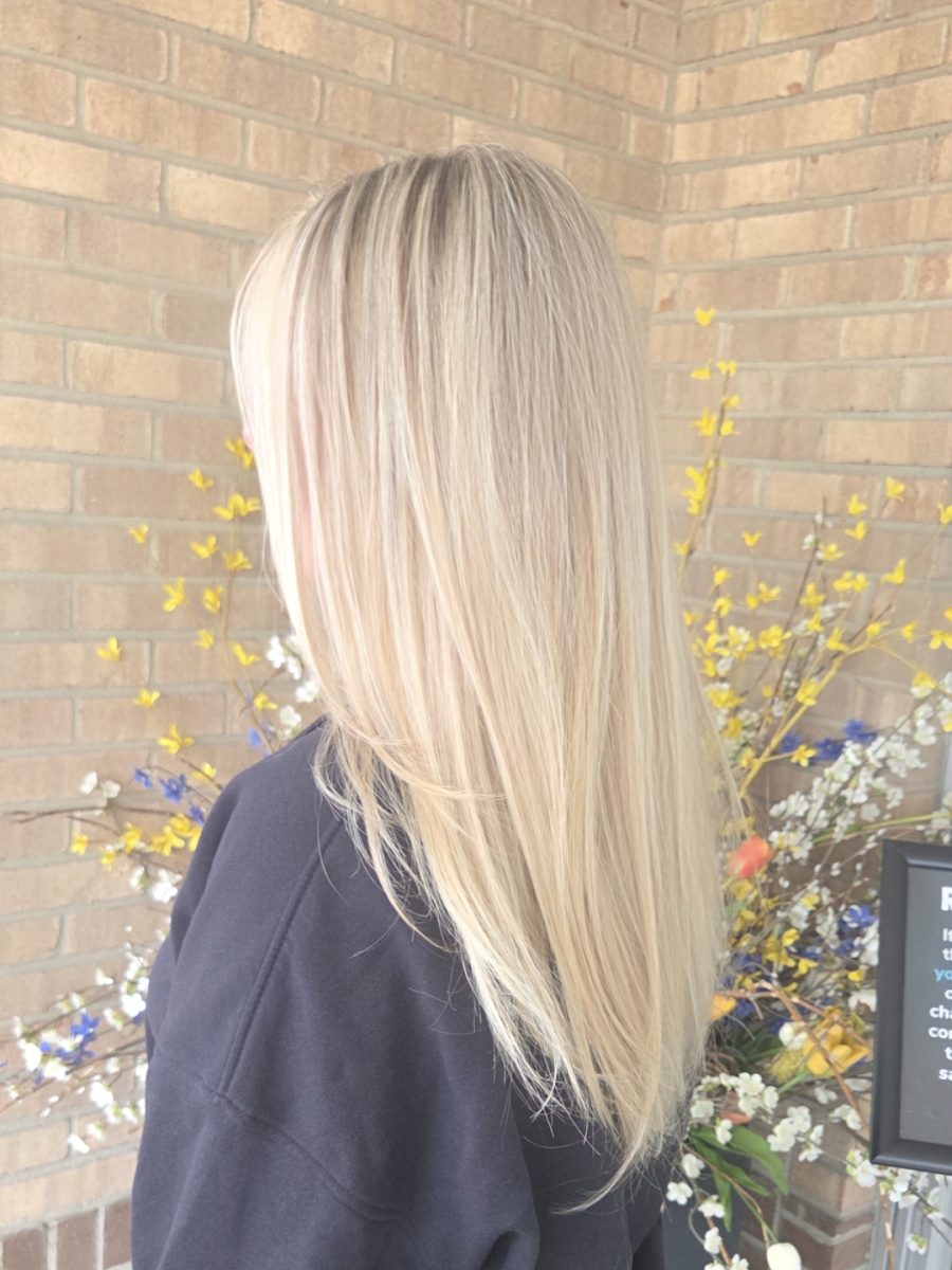 Dimensional highlights and lowlights with a fresh cut by Katie Rowe at K Bella Hair Studio in Brighton, MI