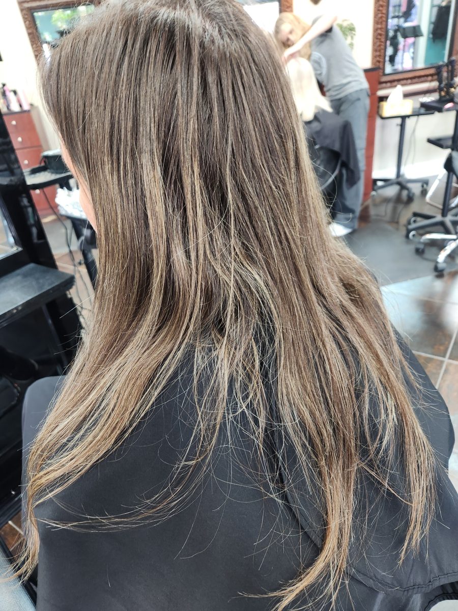 Balayage/cut before treatment by Siobhan Rozinski at K Bella Hair Studio in Brighton, MI
