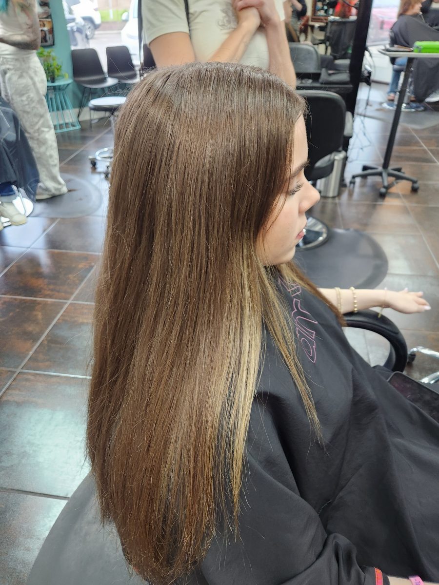 Balayage/cut before treatment by Siobhan Rozinski at K Bella Hair Studio & Spa in Brighton, MI
