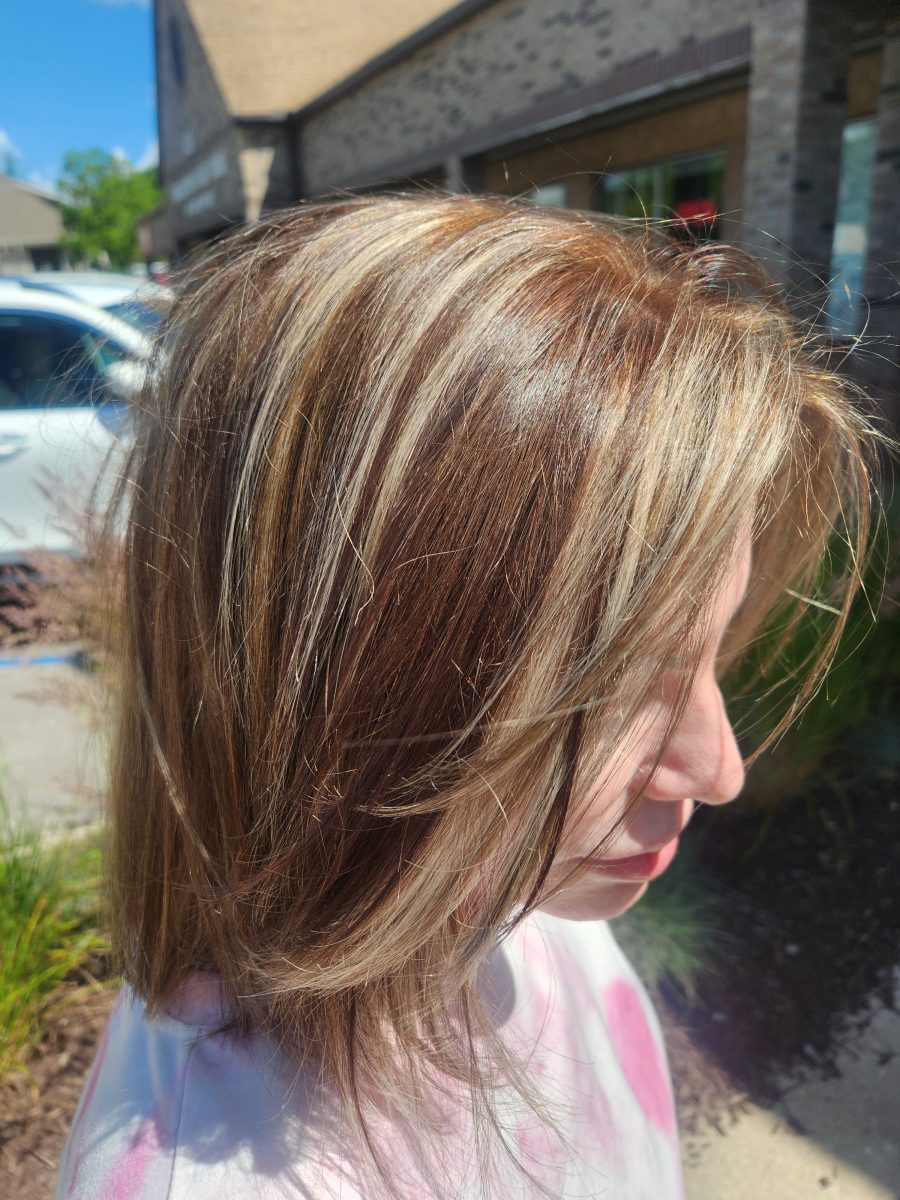 Hair color correction results by Siobhan Rozinski at K Bella Hair Studio & Spa in Brighton, MI - after transformation
