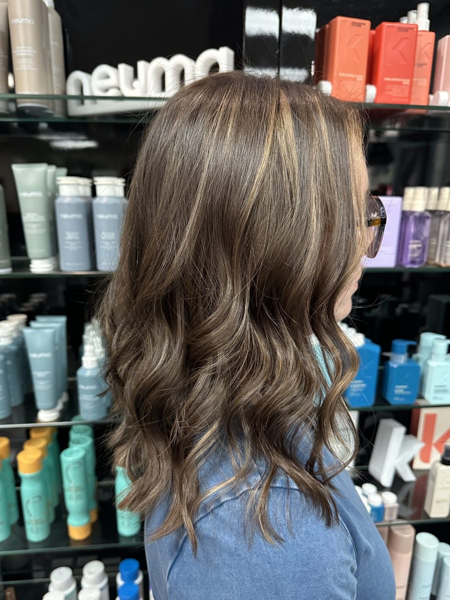 Dimensional highlights and lowlights by Liberty Greenwood at K Bella Hair Studio & Spa in Brighton, MI - after transformation