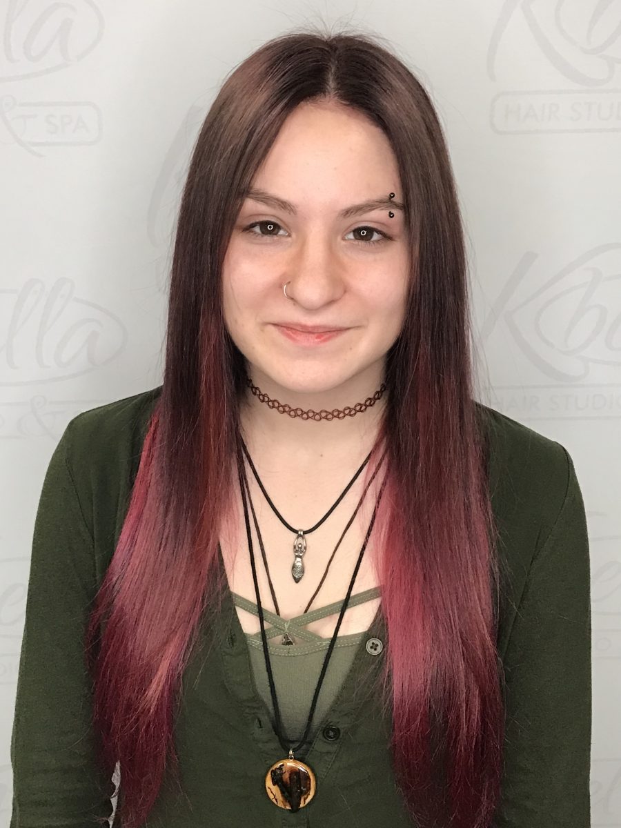 Vivid fashion hair color by Rochelle Morris at K Bella Hair Studio in Brighton, MI