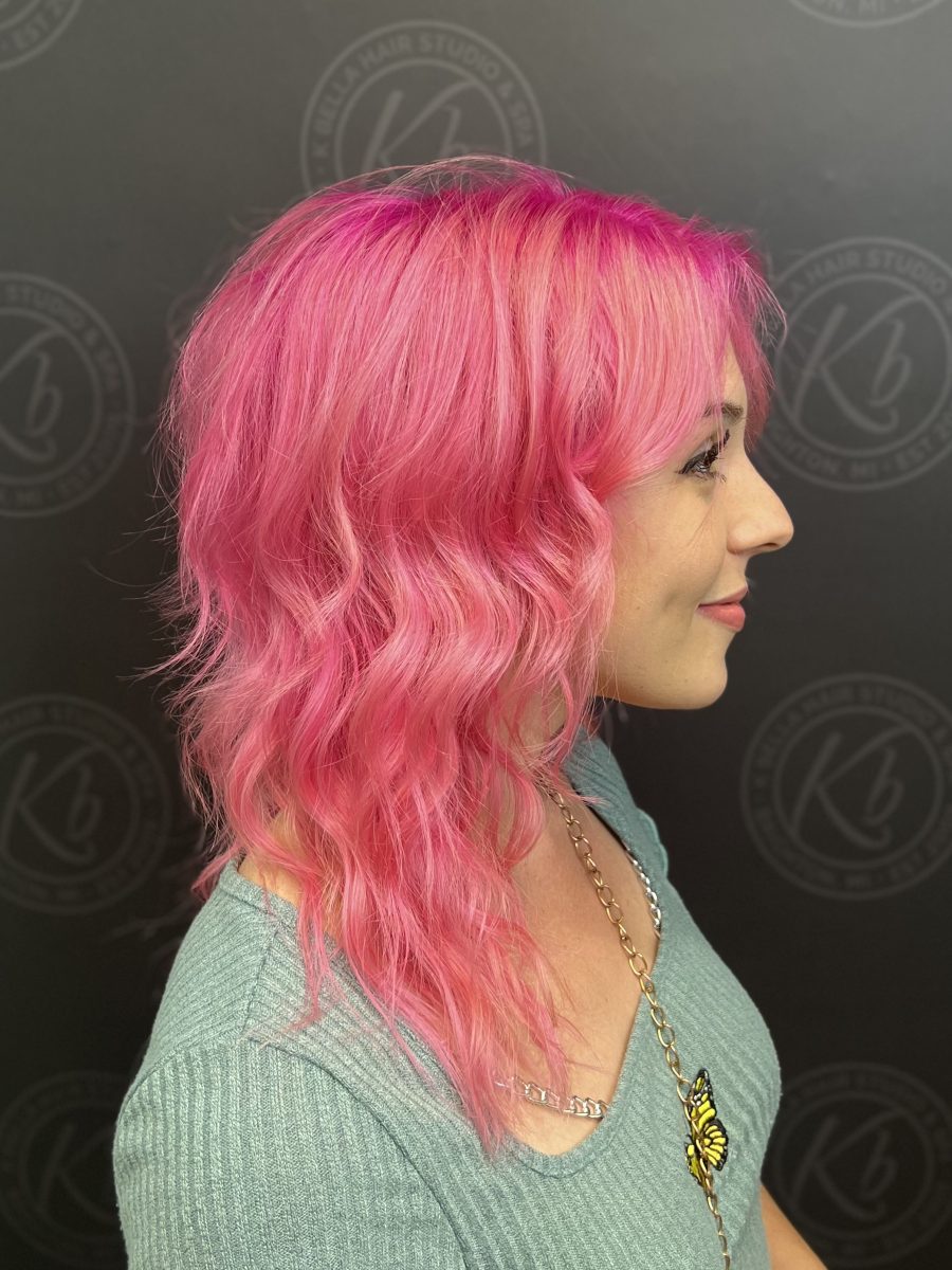 Vivid fashion hair color by Raquel Vettese at K Bella Hair Studio in Brighton, MI