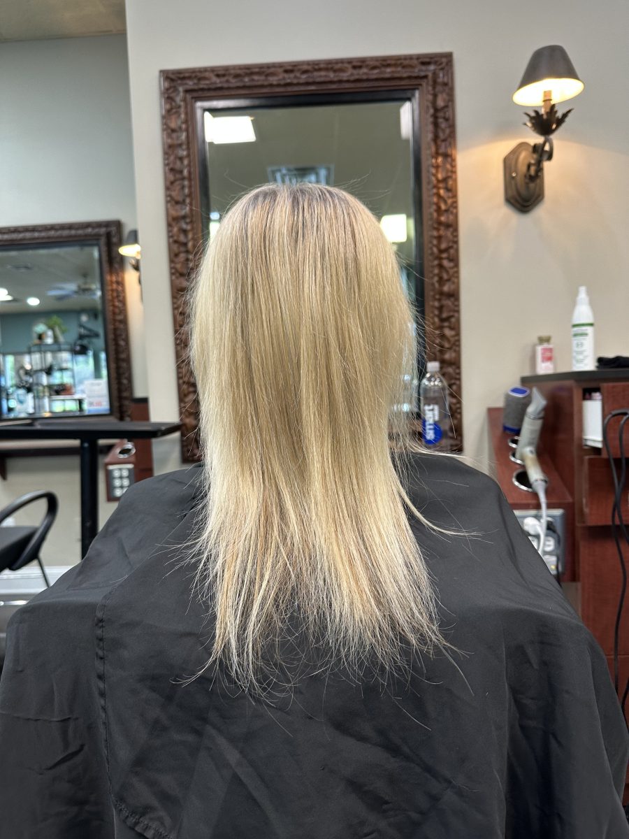 3 Bundles of Keratin Tips Hair Extensions before treatment by Kameryn Bell at K Bella Hair Studio in Brighton, MI