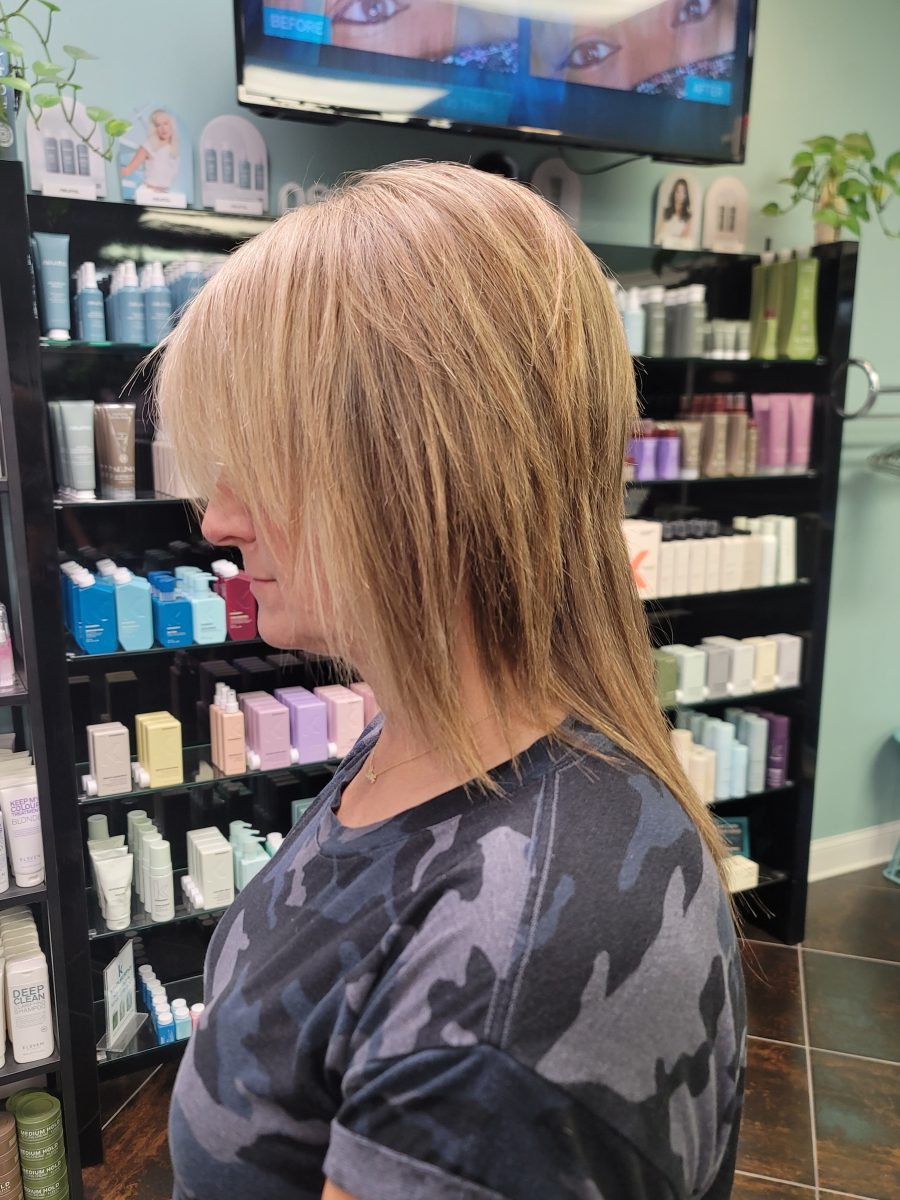 Fusion Hair Extensions - Before & After before treatment by Kristan Sayers at K Bella Hair Studio in Brighton, MI