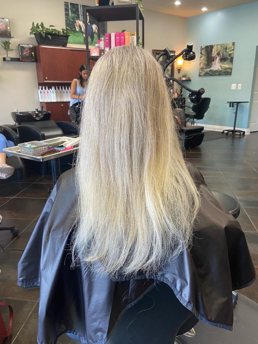 3 Bundles Of Bellami Wave K-Tips Hair Extensions before treatment by Kameryn Bell at K Bella Hair Studio in Brighton, MI