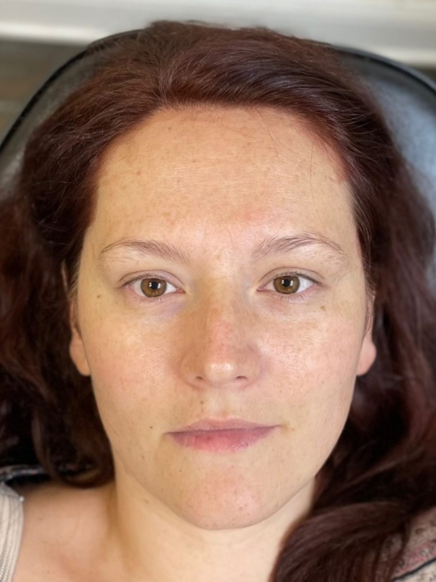 Powdered Brows - Before & After before treatment by Nada Toma at K Bella Hair Studio in Brighton, MI