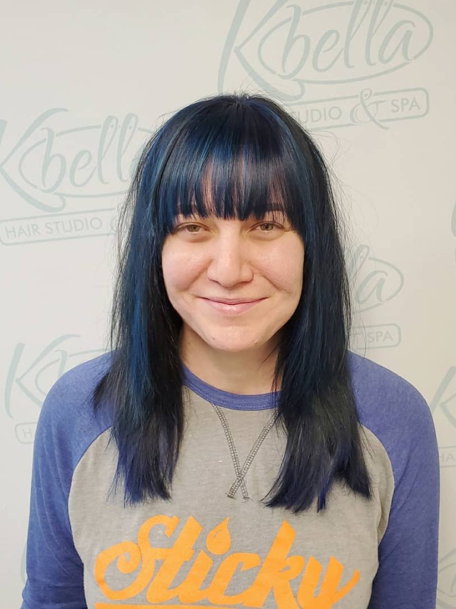 Dimensional highlights and lowlights by Kristan Sayers at K Bella Hair Studio in Brighton, MI