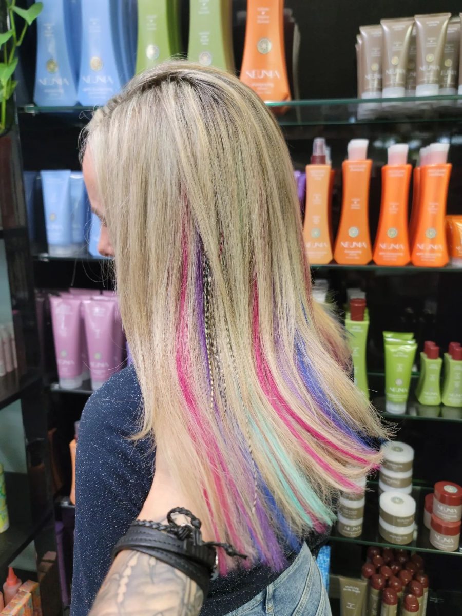 Seamless hair extensions adding length and volume by Kristan Sayers at K Bella Hair Studio in Brighton, MI