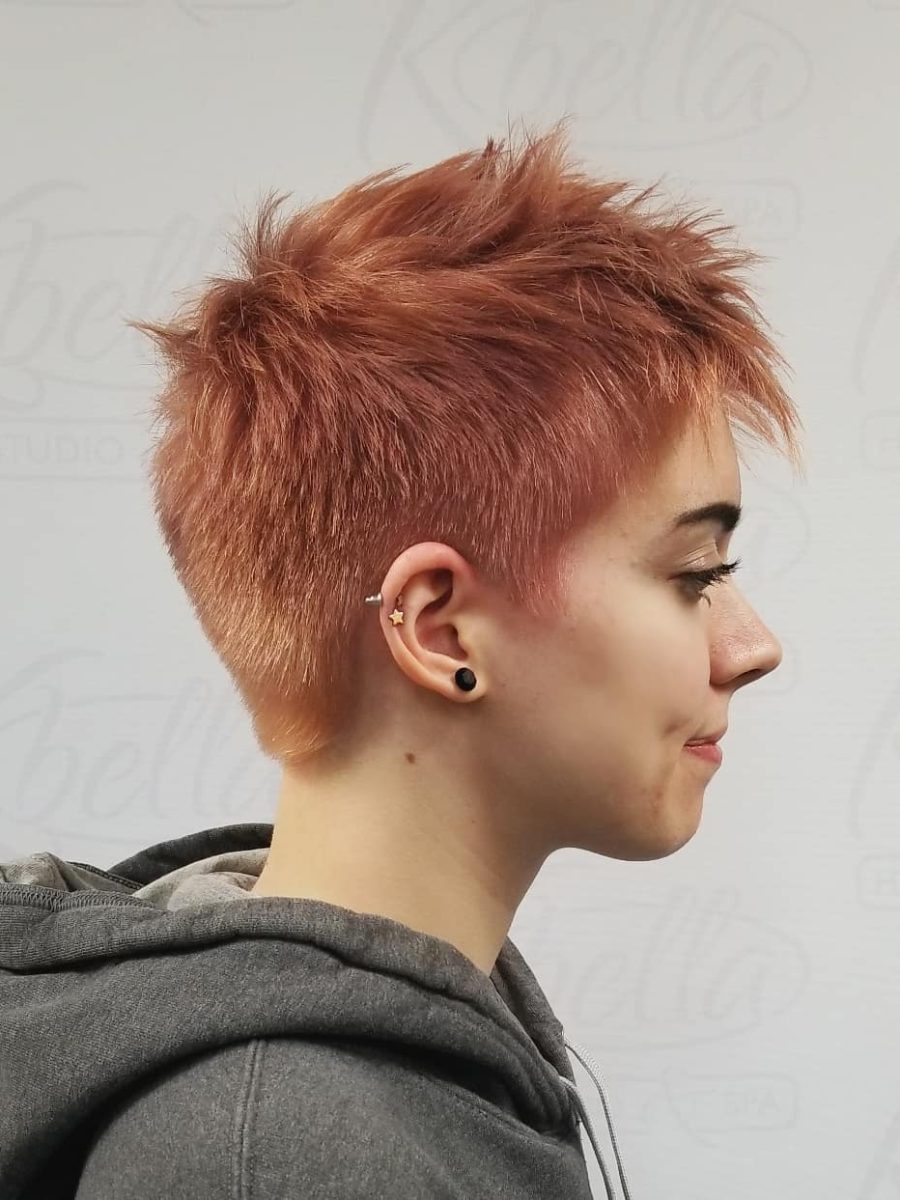 Precision Peachy Pixie Haircut - Before & After by Kristan Sayers at K Bella Hair Studio in Brighton, MI - after transformation