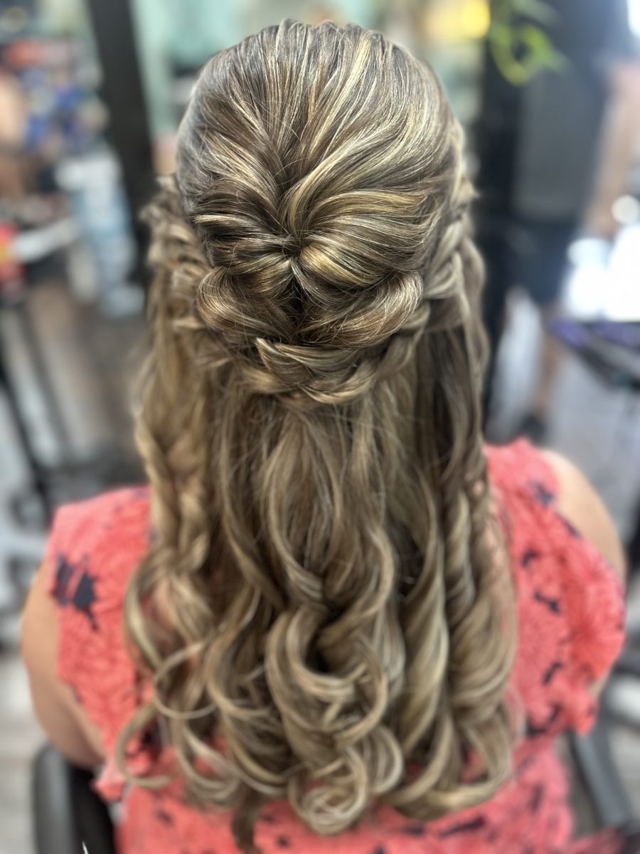 Soft Braided, Half Up / Half Down, Twist Updo by Allison Bowsher at K Bella Hair Studio in Brighton, MI