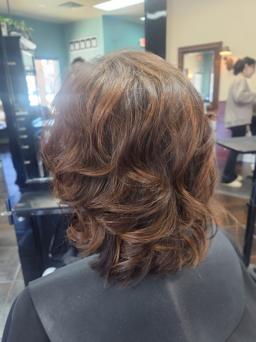 Hair color correction results with a fresh cut by Siobhan Rozinski at K Bella Hair Studio in Brighton, MI
