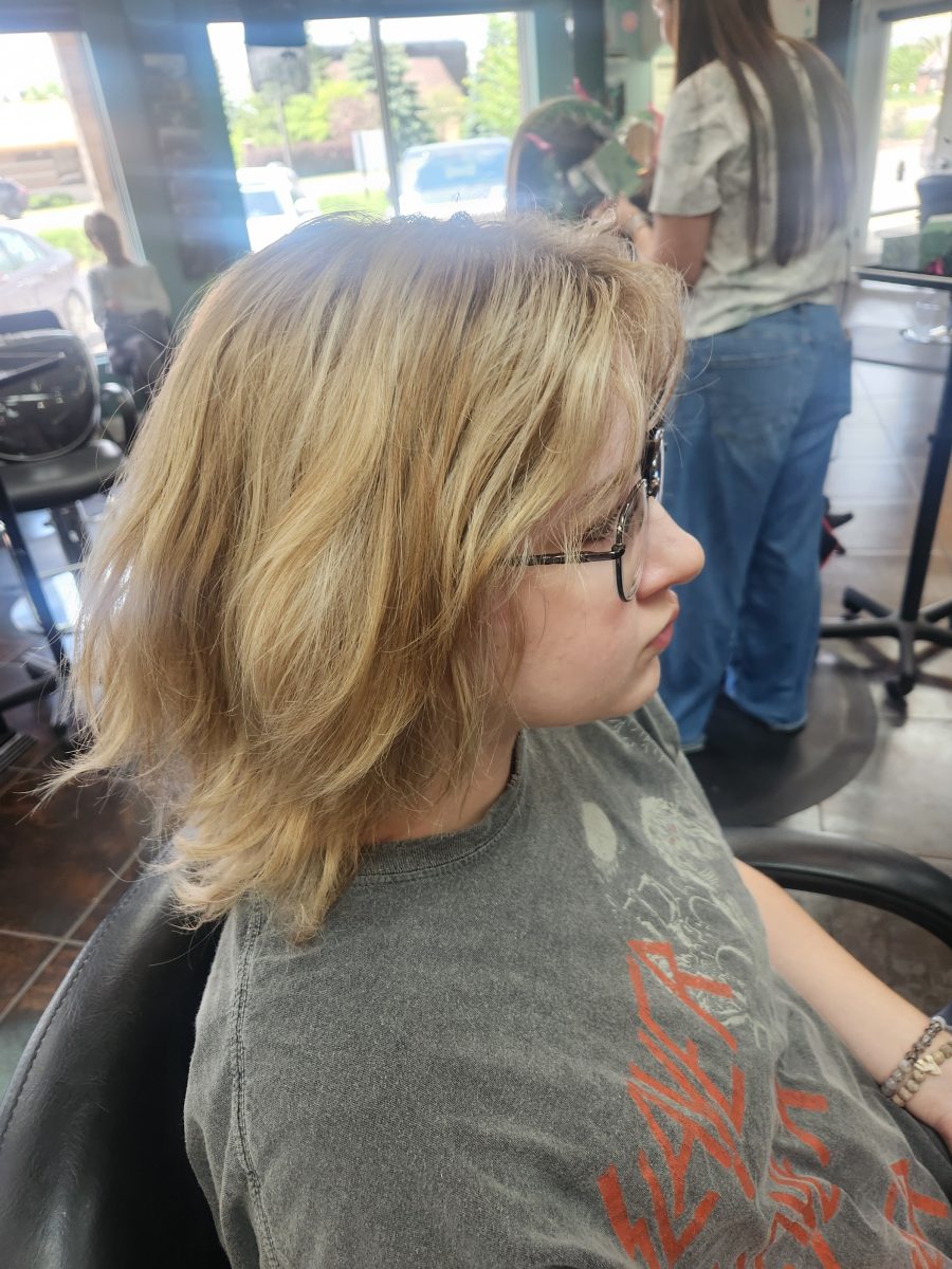 Shaggy Blonde Crop Cut before treatment by Siobhan Rozinski at K Bella Hair Studio in Brighton, MI