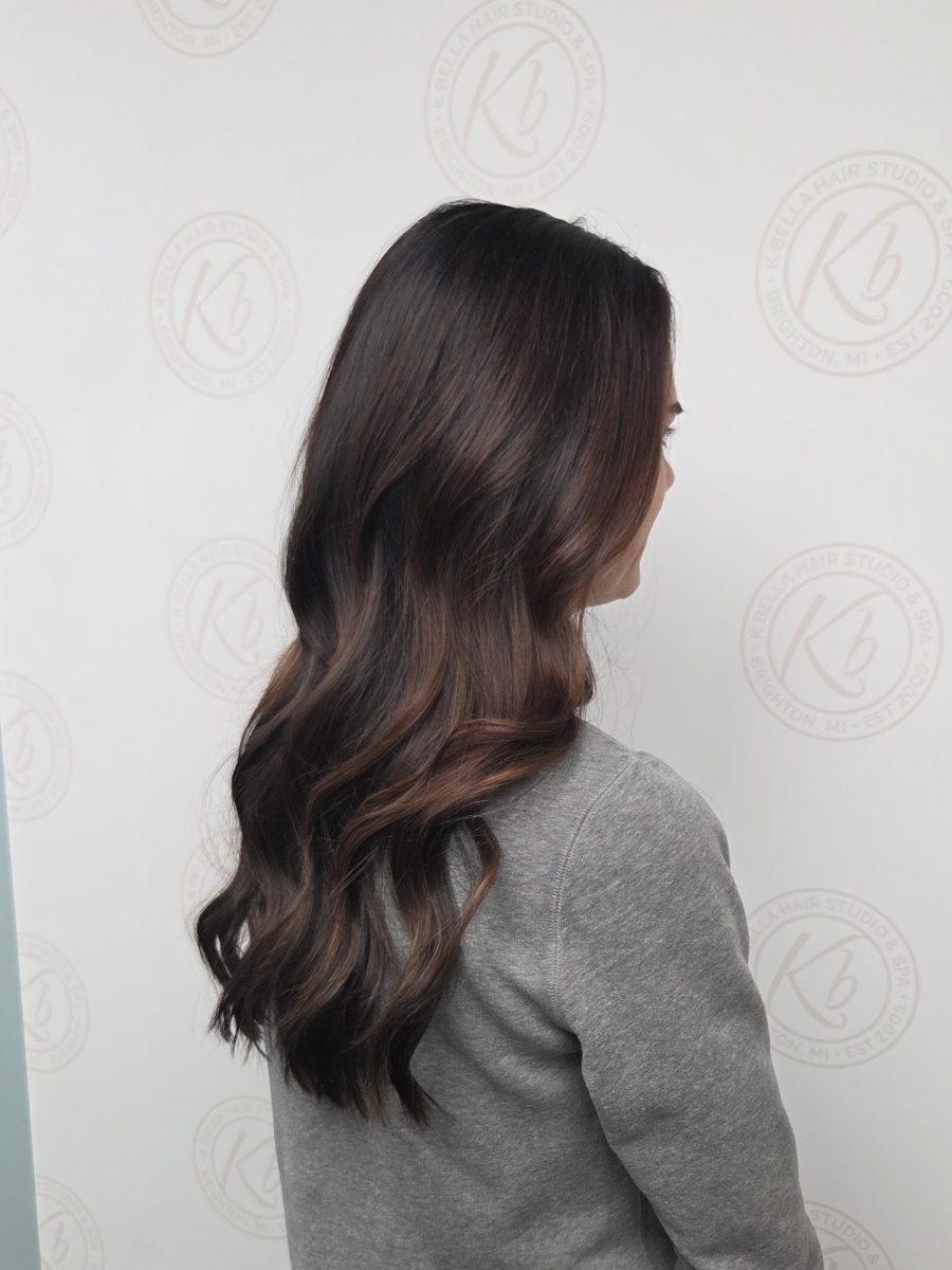Custom Rich Mahogany Color by Katie Rowe at K Bella Hair Studio in Brighton, MI