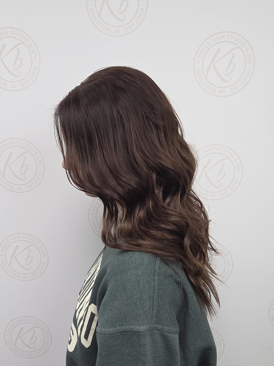 Custom Fresh Chestnut Color & Cut by Katie Rowe at K Bella Hair Studio in Brighton, MI