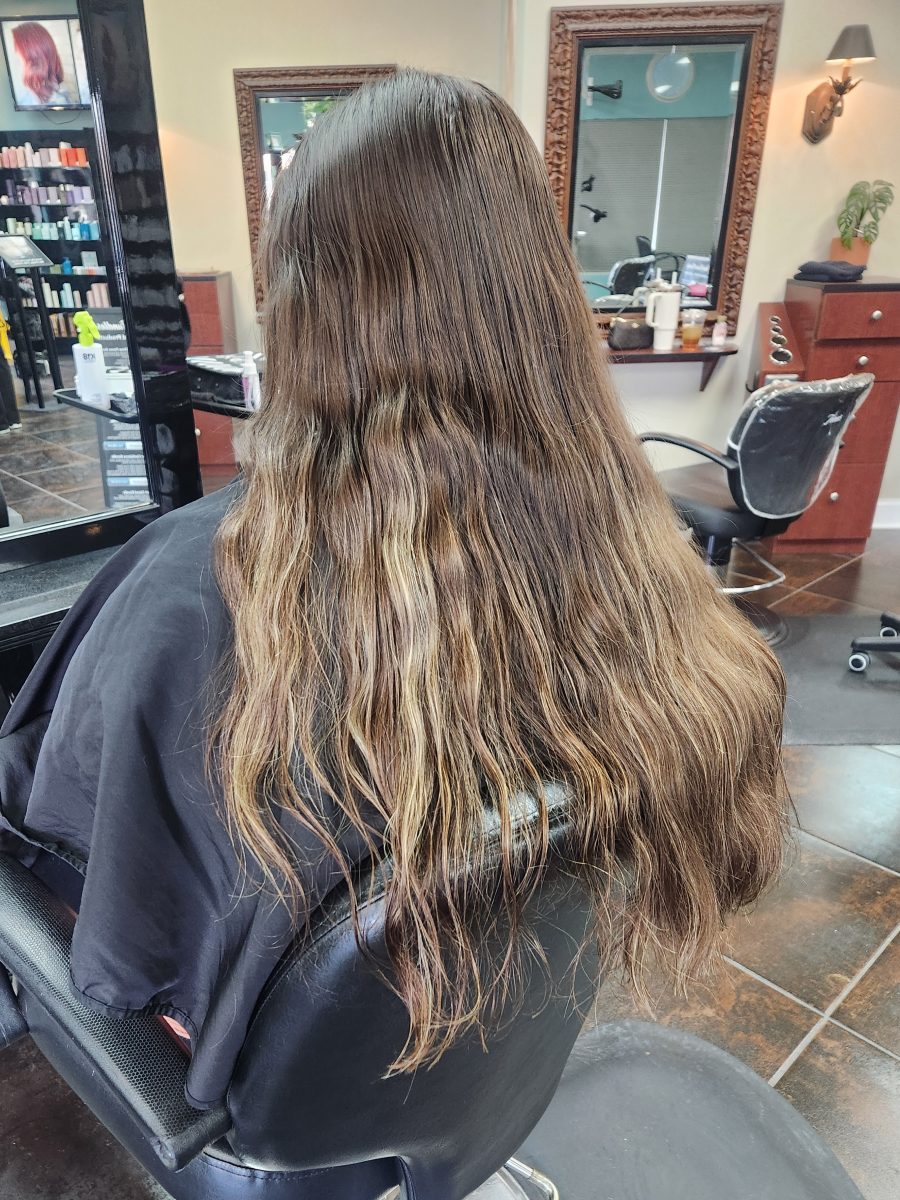Color correction/cut before treatment by Siobhan Rozinski at K Bella Hair Studio in Brighton, MI