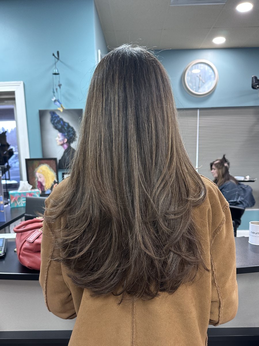 Haircut and blowout with a fresh cut by Kameryn Bell at K Bella Hair Studio & Spa in Brighton, MI