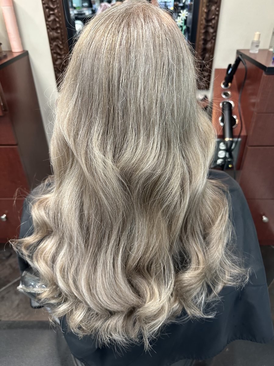 Gray Blending by Allison Bowsher at K Bella Hair Studio in Brighton, MI - after transformation