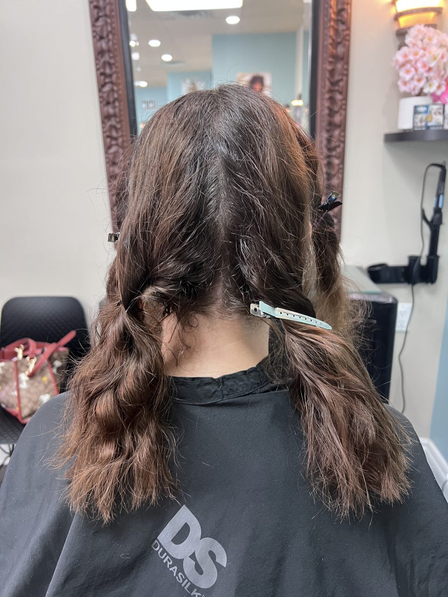 Tint Retouch and Haircut before treatment by Kathryn McGinty at K Bella Hair Studio & Spa in Brighton, MI