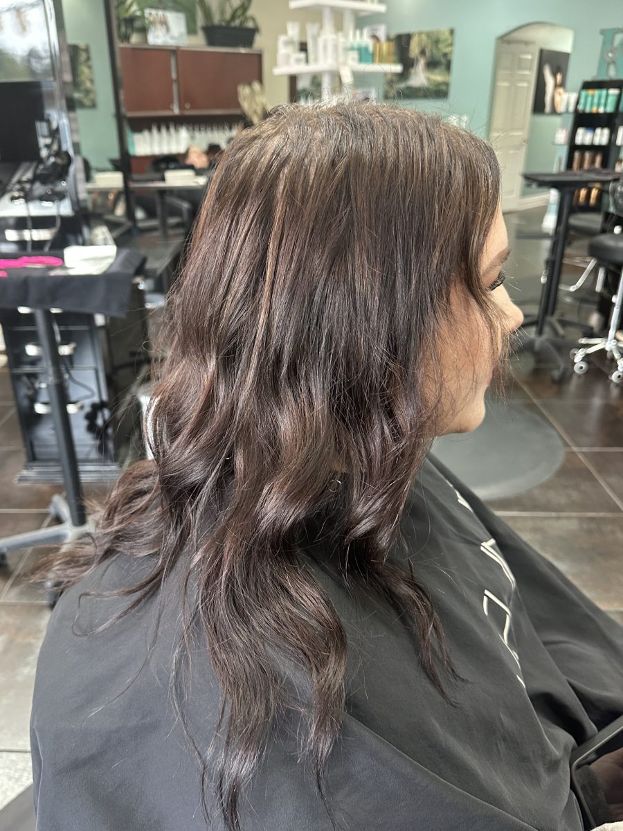 Keratin Tip Extension Install before treatment by Liberty Greenwood at K Bella Hair Studio & Spa in Brighton, MI