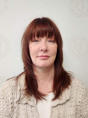 Precision Red refresh w/hilites & layered cut w/fringe with dimensional highlights by Siobhan Rozinski at K Bella Hair Studio & Spa in Brighton, MI