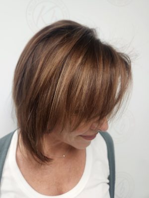 Precision Color refresh & cut with rich custom color by Siobhan Rozinski at K Bella Hair Studio & Spa in Brighton, MI - after transformation