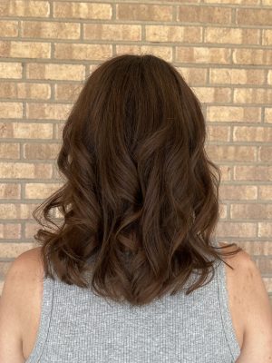 Precision Tint Retouch and Haircut with rich custom color by Kathryn McGinty at K Bella Hair Studio & Spa in Brighton, MI - after transformation