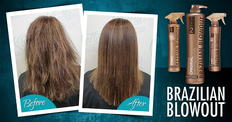 Try a Brazilian Blowout hair smoothing treatment during your next visit to K Bella