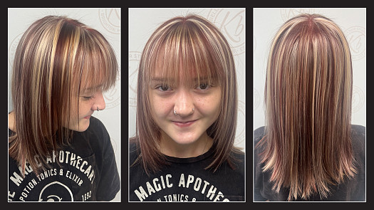 Super Chunky Red & Blonde Highlights - By Jean Kania | K Bella - Brighton, MI
