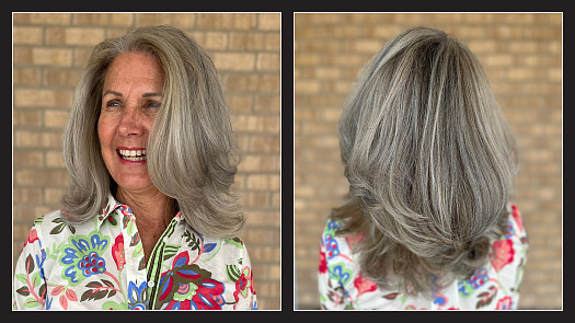 Full Color Correction From Dark Brown To Natural Grey With A Strong Layer - By Jean Kania | K Bella - Brighton, MI